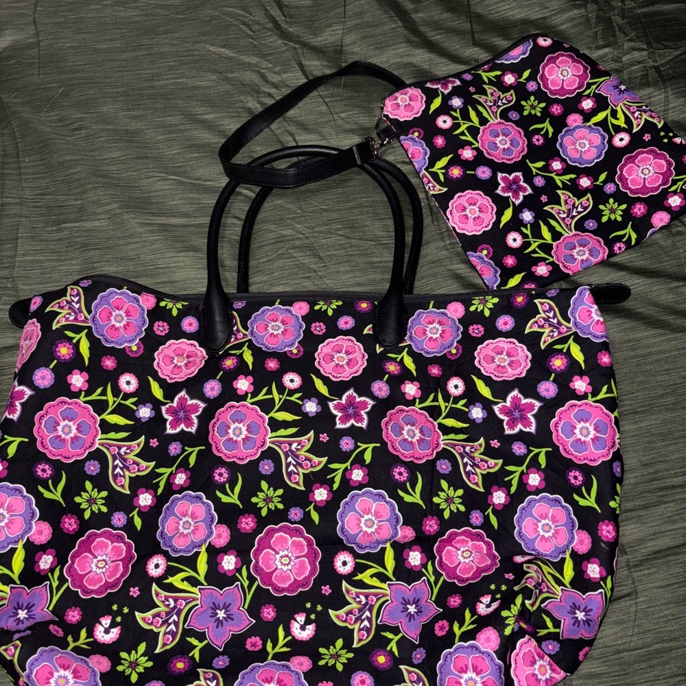 Longaberger Tote Bag Purse 2 Piece NWOT Zipper Closure